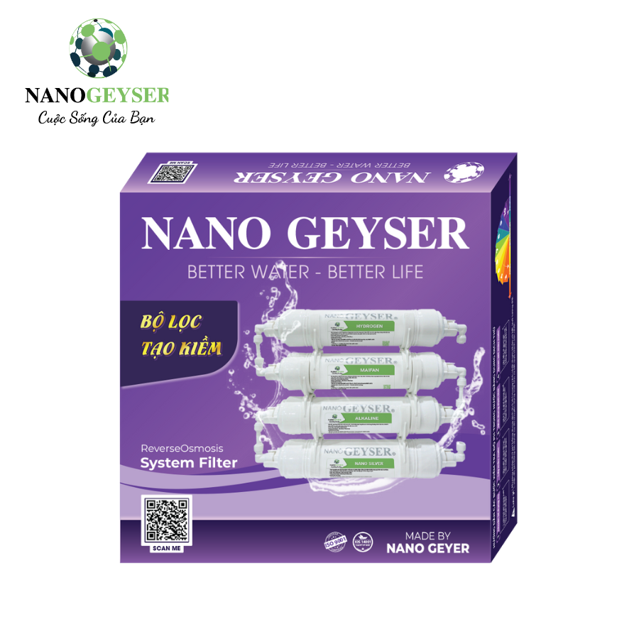 Bộ lõi lọc nước Nano Geyser nâng cấp kiềm