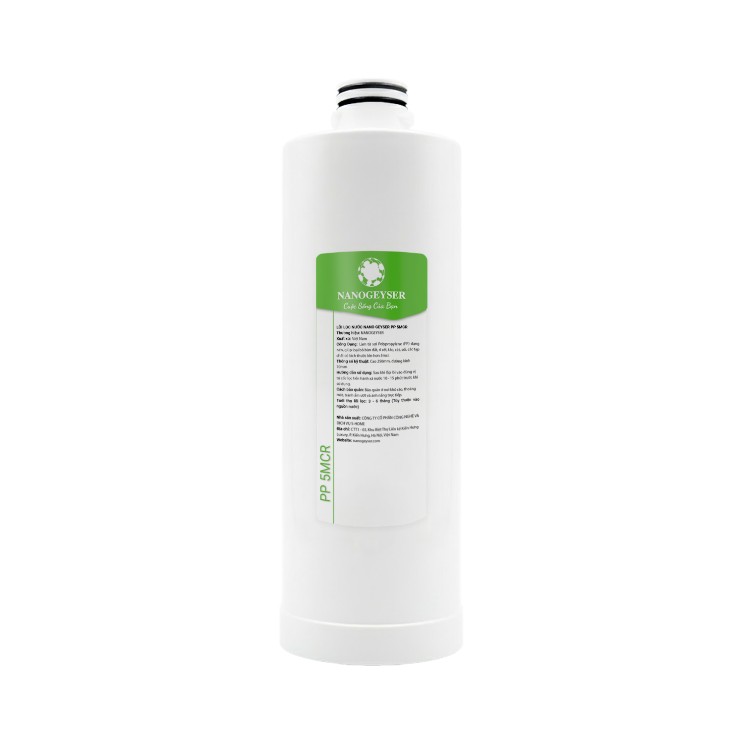 Lõi lọc nước Nano Geyser CITY FILTER B - PP5MCR