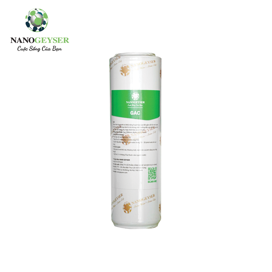 Lõi lọc nước Nano Geyser than GAC